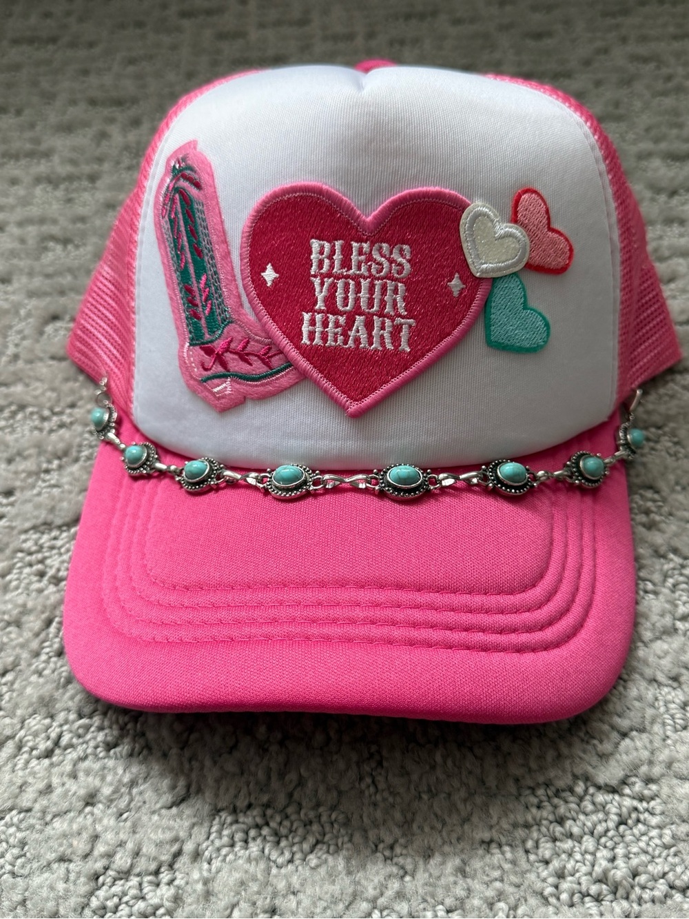 Pink western Trucker Hat mesh SnapBack